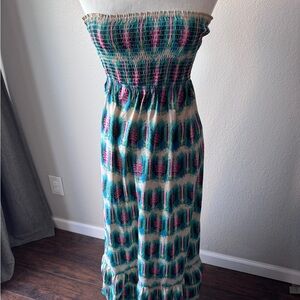 Element Teal and Pink Patterned Dress